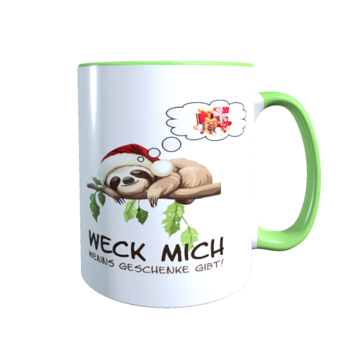 Weihnachtstasse - Weck mich wenn es Geschenke gibt